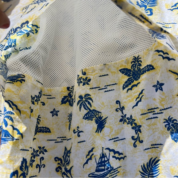 Columbia PFG Hawaiian Fishing Shirt Mens Size XL Short Sleeve Vented Yellow - Picture 5 of 9